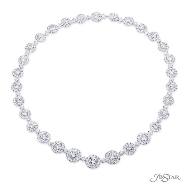 Diamond necklace featuring 5 GIA certified round diamonds in a gorgeous encircled design.2564-010v2