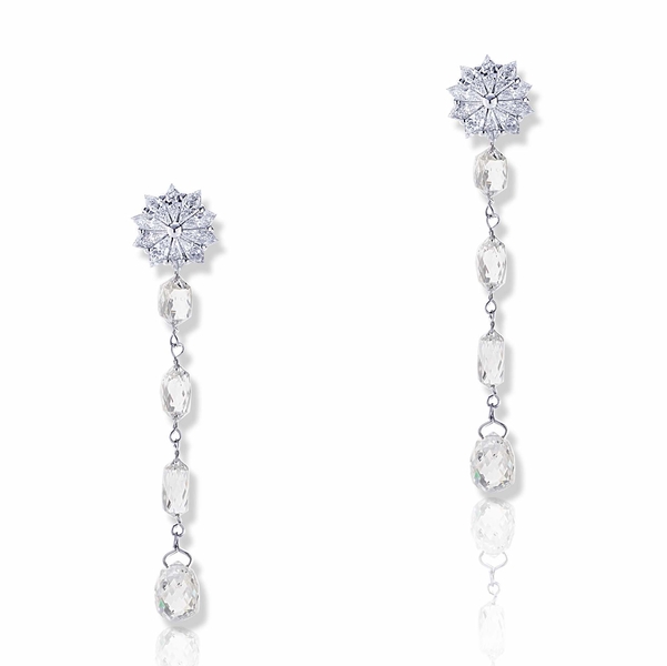 diamond drop earrings featuring briolette diamonds and hung by kite diamonds.jpg