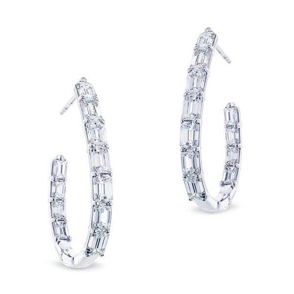 platinum and diamond hoop earrings featuring 22 emerald-cut diamonds.jpg