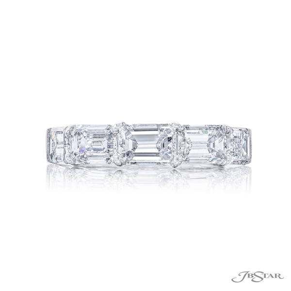 Wedding band featuring 5 radiant cut diamonds in a shared prong setting. 5310-001