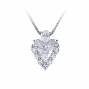 1.27 ct. GIA certified trillion diamond surrounded by half moon and round diamonds, hung by a pear shape diamond.jpg