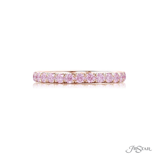 Diamond eternity band featuring round pink diamonds.1080-073