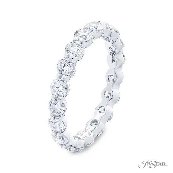 Diamond eternity band featuring 19 perfectly matched round diamonds in a shared prong setting.7020-022v2