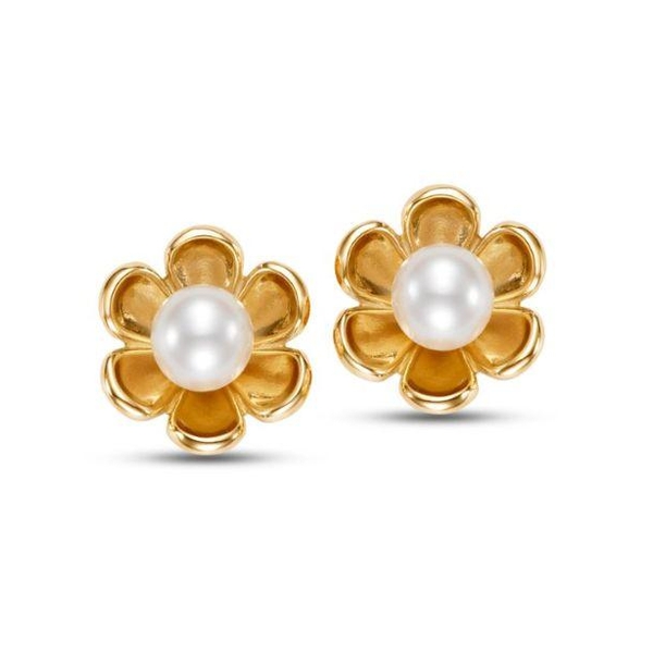 G21081E. 14KT Yellow Gold 5-5.5MM Flower Earring