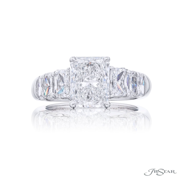 2.03 ct. radiant cut diamond center embraced by six cascading radiant diamonds. 2275-003