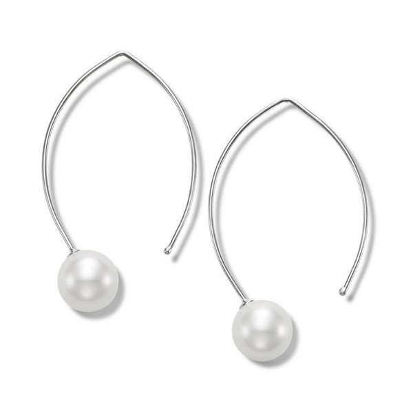 G20011EW. 14KT White Gold 8-8.5MM Wire Earring