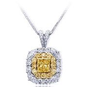 1.23 ct. radiant fancy yellow diamond encircled by round fancy yellow diamond and white marquise and round diamonds. Handcrafted in platinum and 18KY gold.jpg