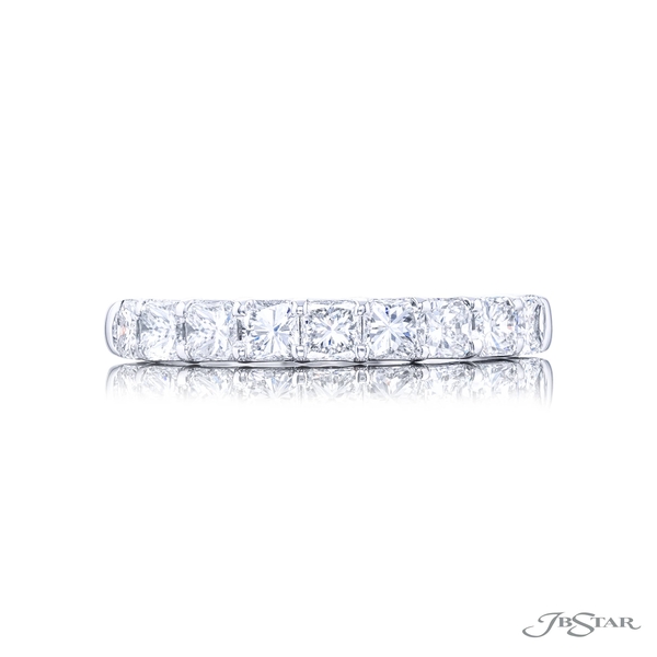 Wedding band featuring 9 radiant-cut diamonds in a shared prong setting. 5387-005