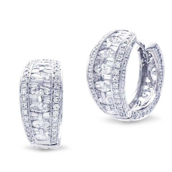 platinum and diamond hoop earrings featuring marquise, tapered baguette and round diamonds.jpg