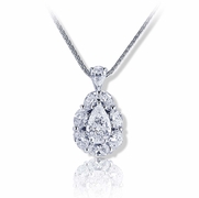 1.01 GIA certified pear shape diamod encircled by oval diamonds hung by a pear shaped diamond.jpg
