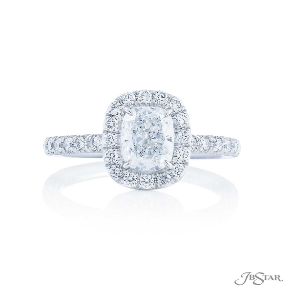 1.01 ct. GIA certified cushion-cut diamond center in a micro pave setting. 1061-131