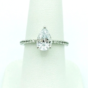 pear shape diamond engagement ring with accent diamonds