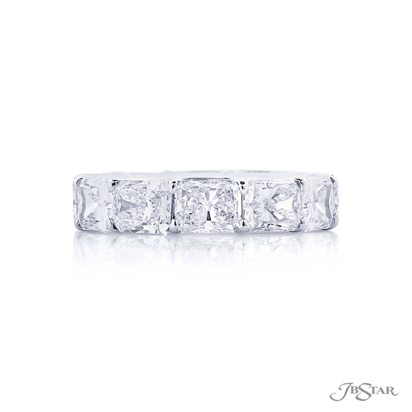 Diamond eternity band featuring 12 radiant cut diamonds in a shared prong setting.5337-001