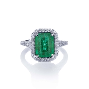 3.08 emerald cut emerald and pave halo ring.jpg