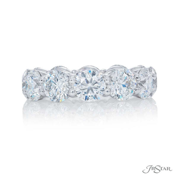 Diamond eternity band GIA certified featuring 12 beautifully matched round diamonds in a shared prong setting.5233-007