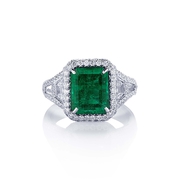 3.70 emerald cut emerald and diamond platinum ring.jpg
