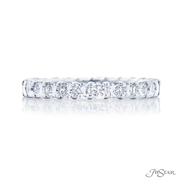 Diamond eternity band featuring perfectly matched radiant-cut diamonds in a shared prong setting. 5629-001