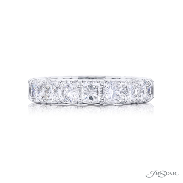 Diamond eternity band featuring 17 perfectly matched cushion-cut diamonds in a shared prong setting. 7587-001